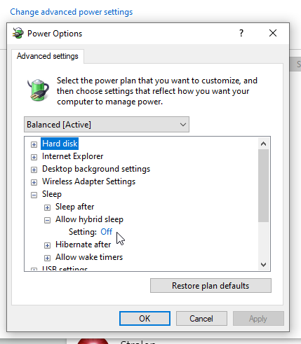 Change Power Settings